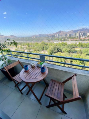 Great view of Santiago City near of subway station